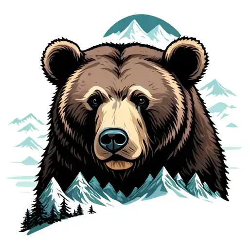Bear And Mountains