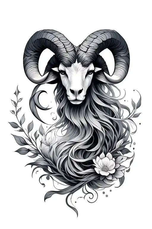Aries And Aquarius Symbol Incorporating Elements