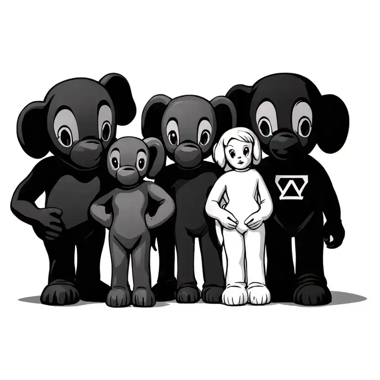 Tattoo 7 Kaws Family Portrait Type Of Vibe Make A Background Urban Mural Boston Graffiti