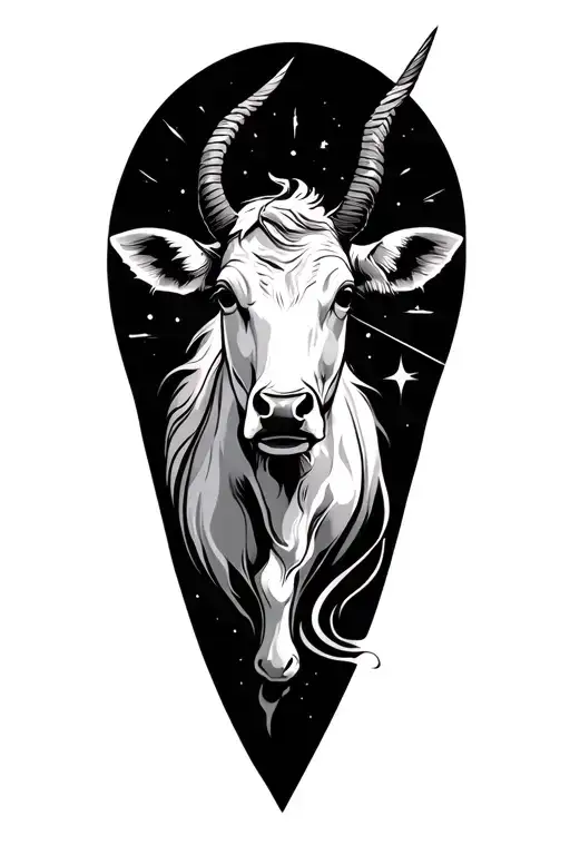 Sagittarius Calf Tattoo Design For Men