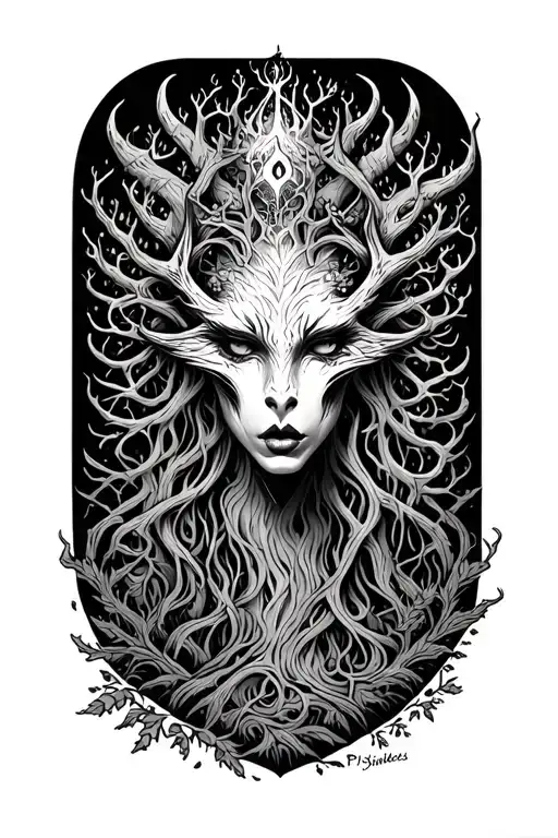 Mystic Creature In Psichodelic Woods