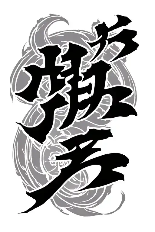 Hiritch In Vertical Mongolian Script Tattoo Design