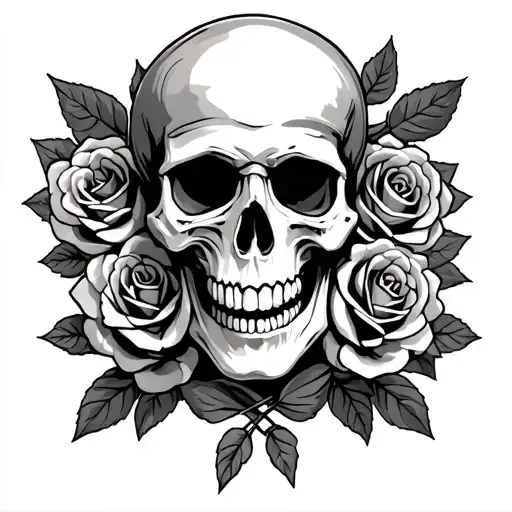 Pirate Skull With Roses