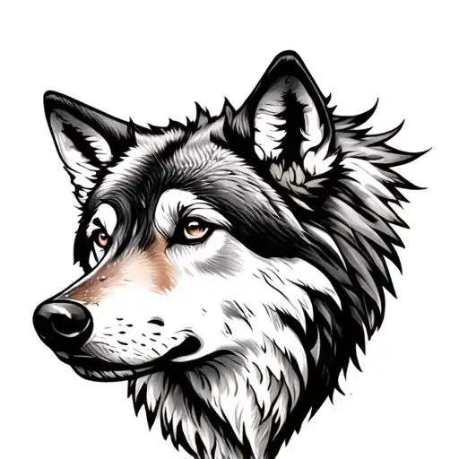 Tattoo Of A Wolf In The Forest