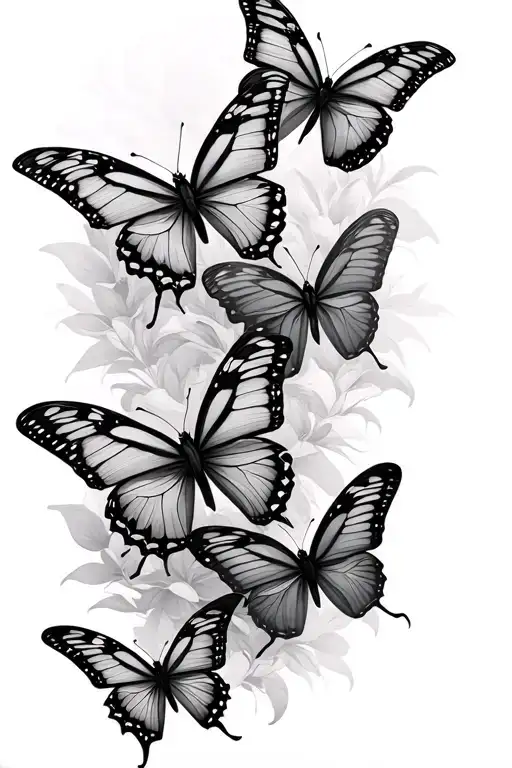 Multiple One Line Butterflys