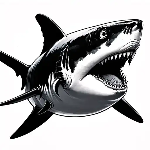 Minimalistic Shark Swimming