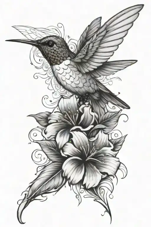 Hummingbird Flower Feather