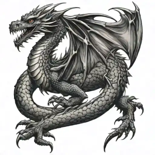 Black Earth Dragon On Back