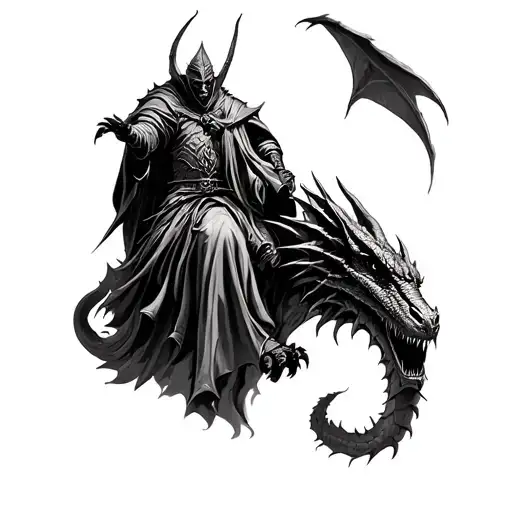 Witch King Of Angmar Riding Nazgul Dragon Lord Of The Rings