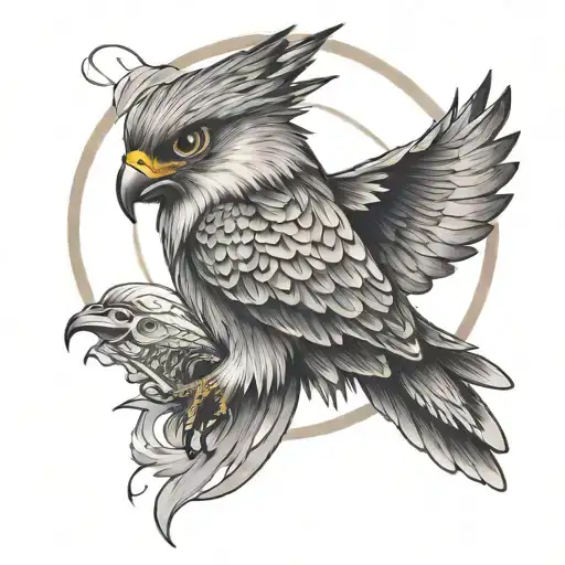 Pervin Falcon Head Faded Forearm Bracelet