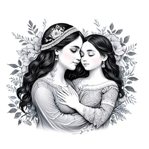 Maternal Love Daughter Care Support Kokoshnik