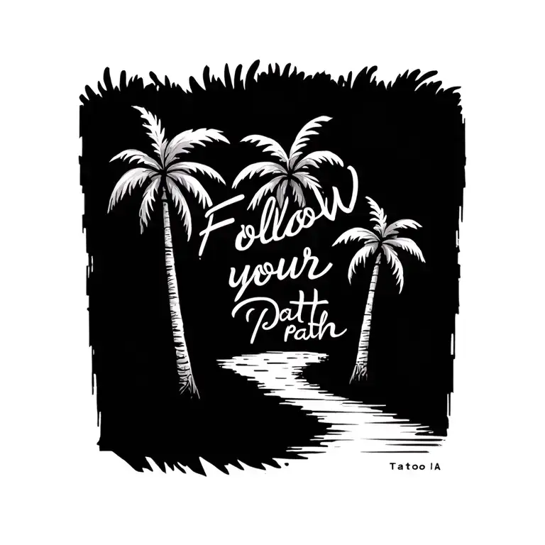 Palm Trees And Text Follow Your Path