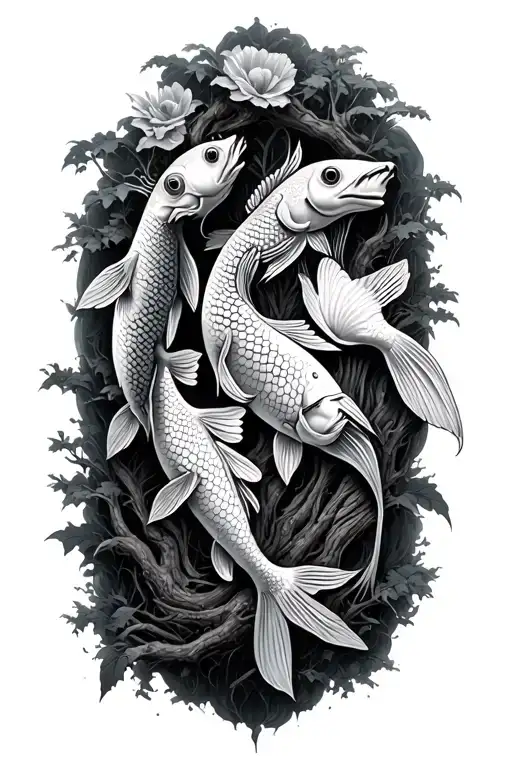 Poison Tree With Coy Fish Transforming