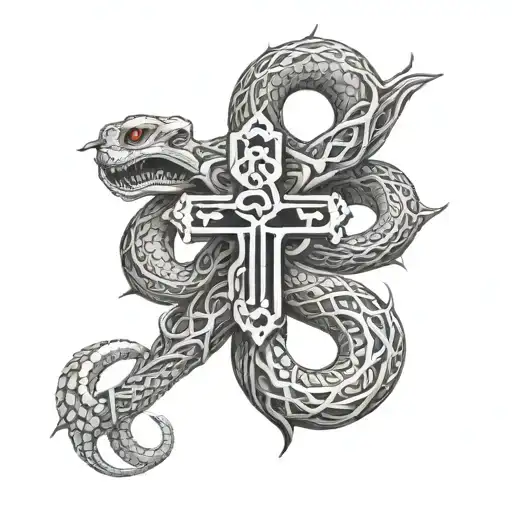 Cross And Snake Representing Gods Judgment
