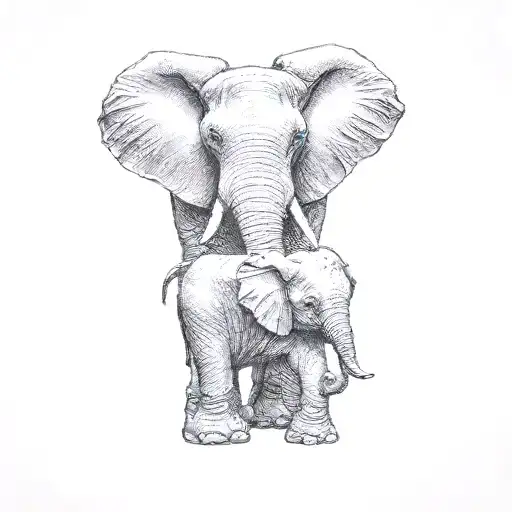 An Elephant And A Baby Elephant