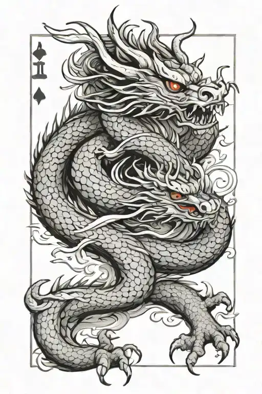 Japanese Dragon And And Gambaling Cards