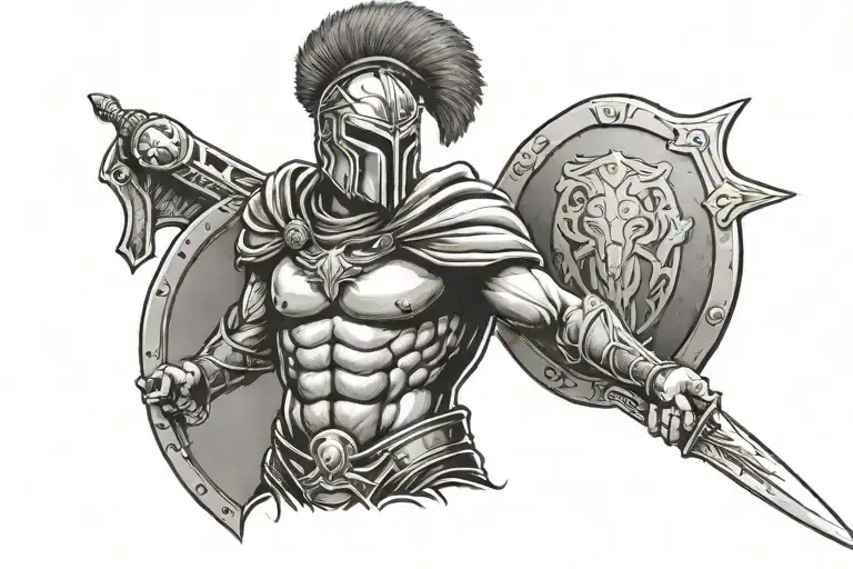 Spartan With A Shield In His Hands