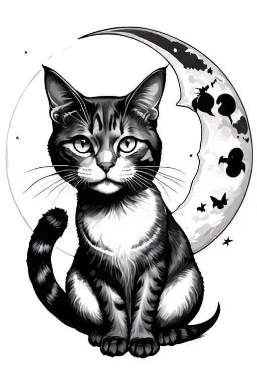 Spooky Cat And Moon