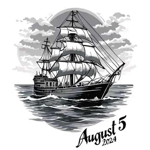 Something Nautical For A Men's Thigh And Has The Date August 5 2024