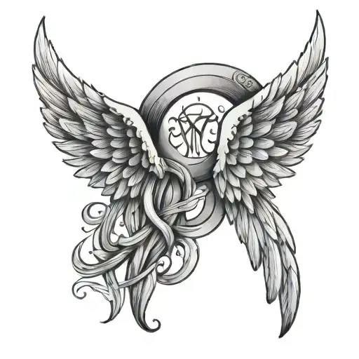 Angel Wings With Virgo Zodiac Sign