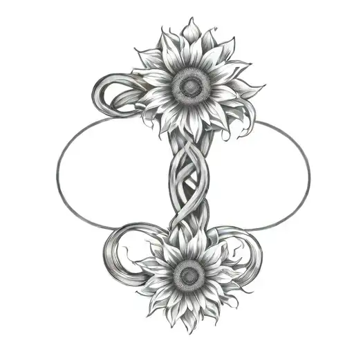 Sunflower Intertwined Infinity Symbols Forming