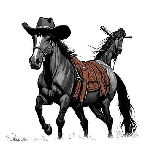 Cowboy Guns N Horse