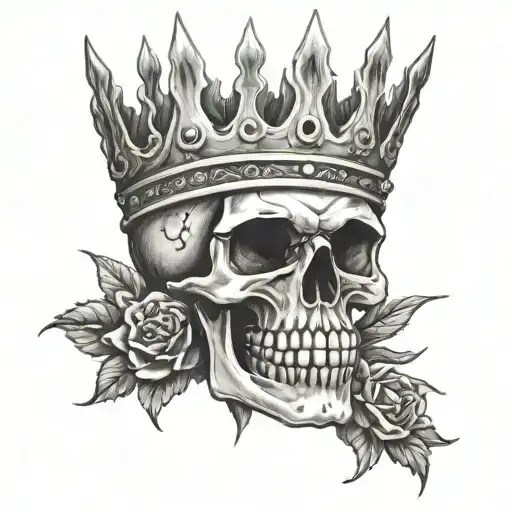 Skull Crown Crying Eye