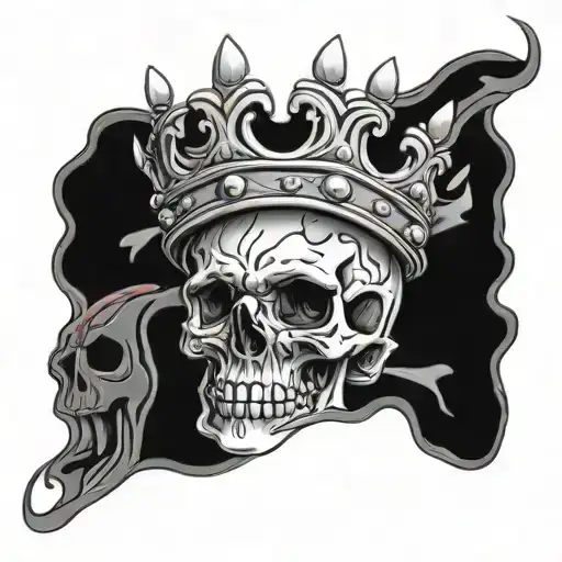 Skull Crown Crying Blood Tears