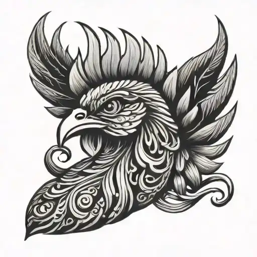 Hawaiian Fishing Hook With Rooster Head