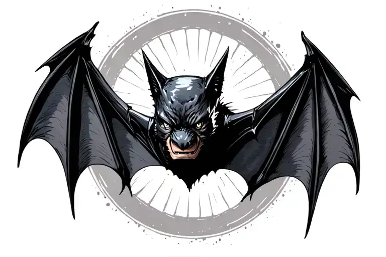 Bat Flying To The Side View