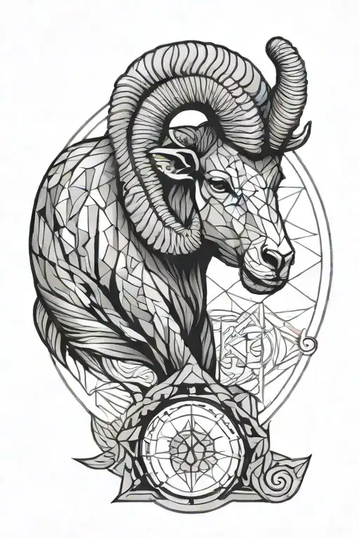 Geometric Aries Zodiac Sign