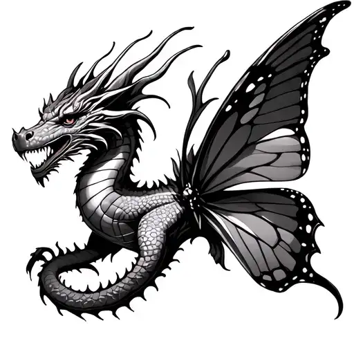 Dragon With Butterfly Wings
