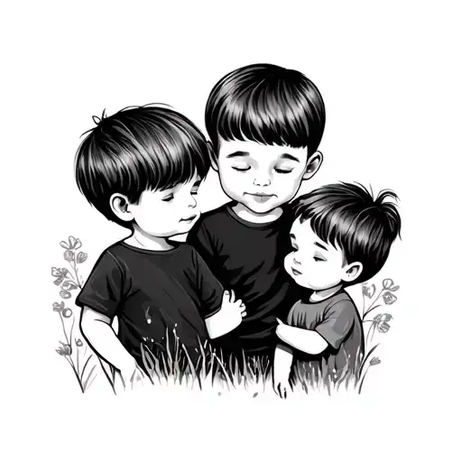 Simple Tattoo Mum And 2 Little Boys