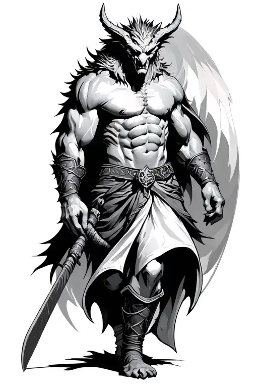 Gargoyle Male Warrior Walking