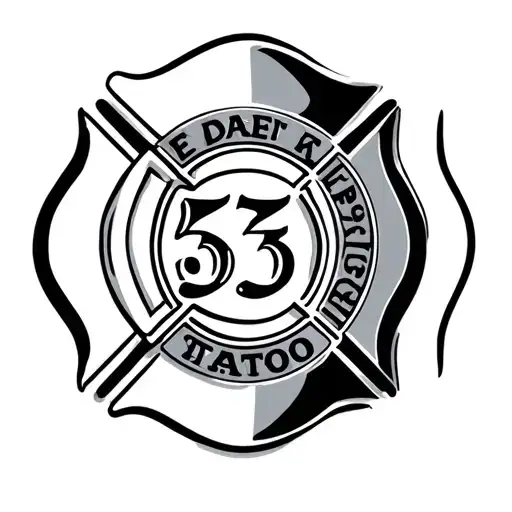 Fire Department Helmet Badge With 53 In The Middle