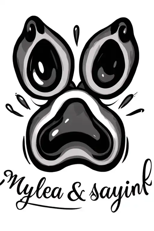 Dog Paw Print And Name Mylea And Sayinf