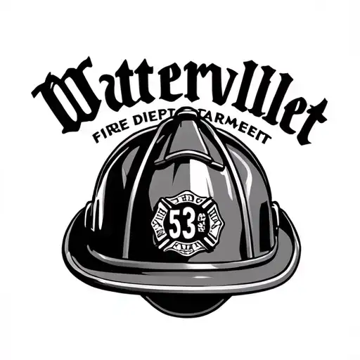 Fire Department Helmet With 53 In The Middle Watervliet Fire Department