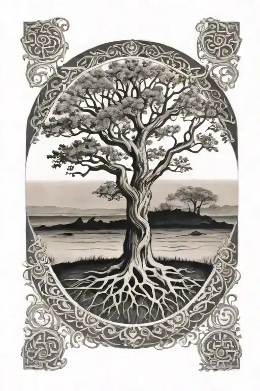 Tree Of Life Wrapping Around Stone