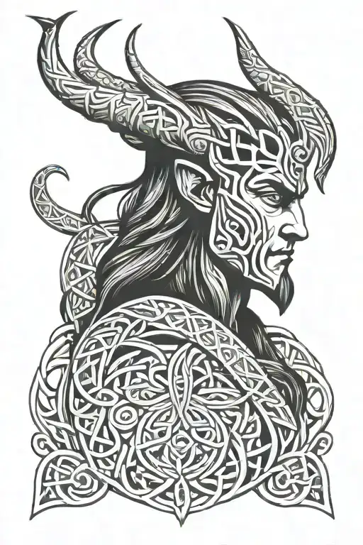 Norse God Loki Designed From Norse Knotwork