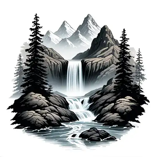 Mountain Waterfall