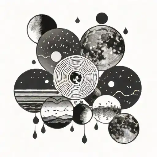 Minimal Rain And Moon Phases