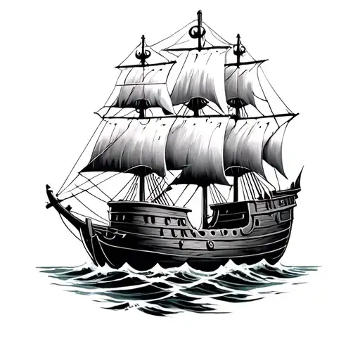 I Want A Quarter Sleeve On My Shoulder Of An Anchor With An Old Wooden Ship Wh