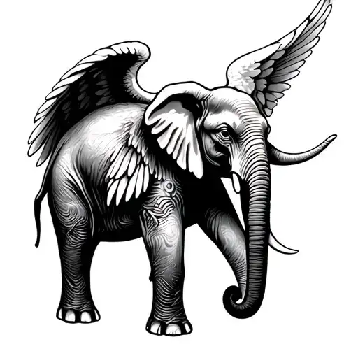 Elephant With Angel Wings