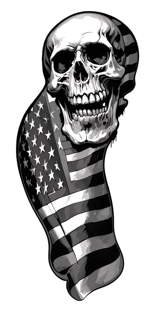 Skulls American Flag Mc-130p Hercules Airplane