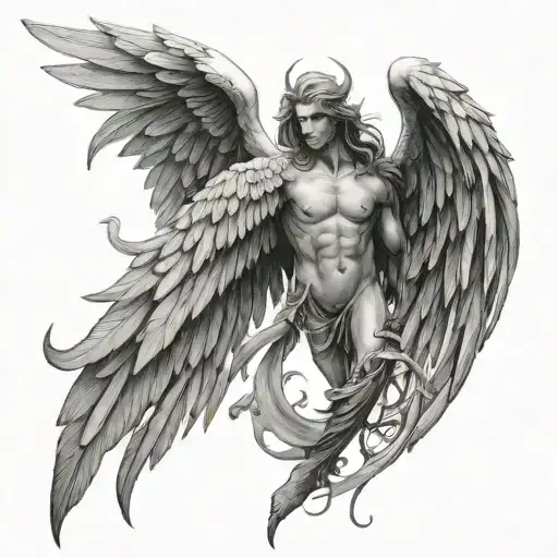 Angel And Demon Wings Combined Together