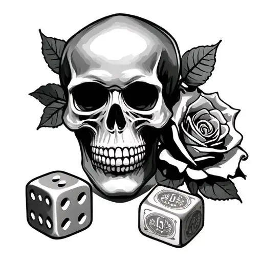 Skull Casino Chess Money Dice Rose