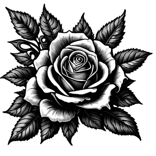 Rose And Filigree Design