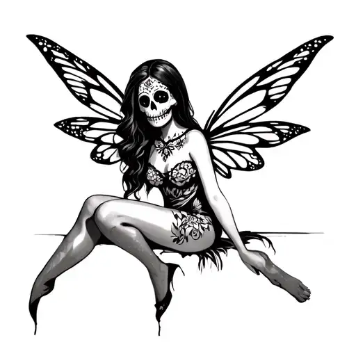 Sugar Skull Fairy Sitting