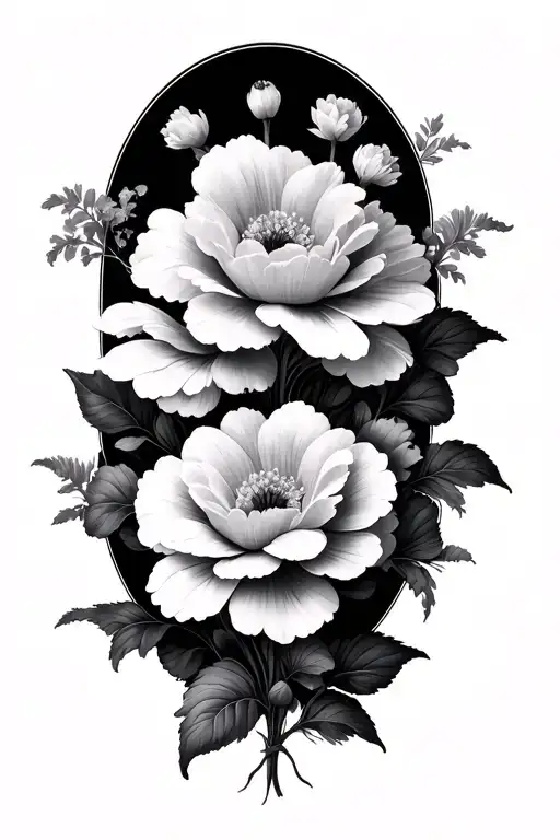 Blooming Flowers With Clouds Inside