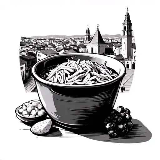 Italian Food Quart With Real Italian Foood With An Italian Town Square In The Back